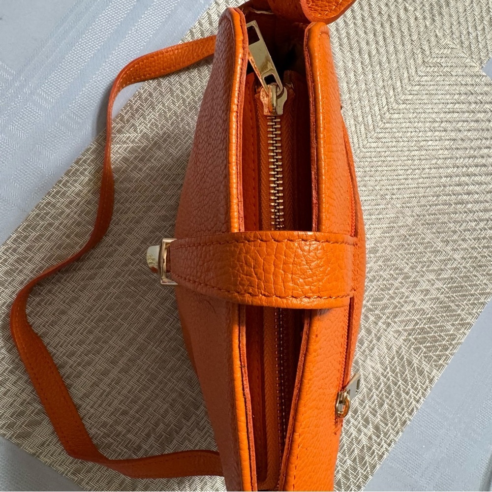 TANO Orange Italian Leather Crossbody Bag - Picture 5 of 15